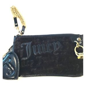 Juicy black velvet wristlet